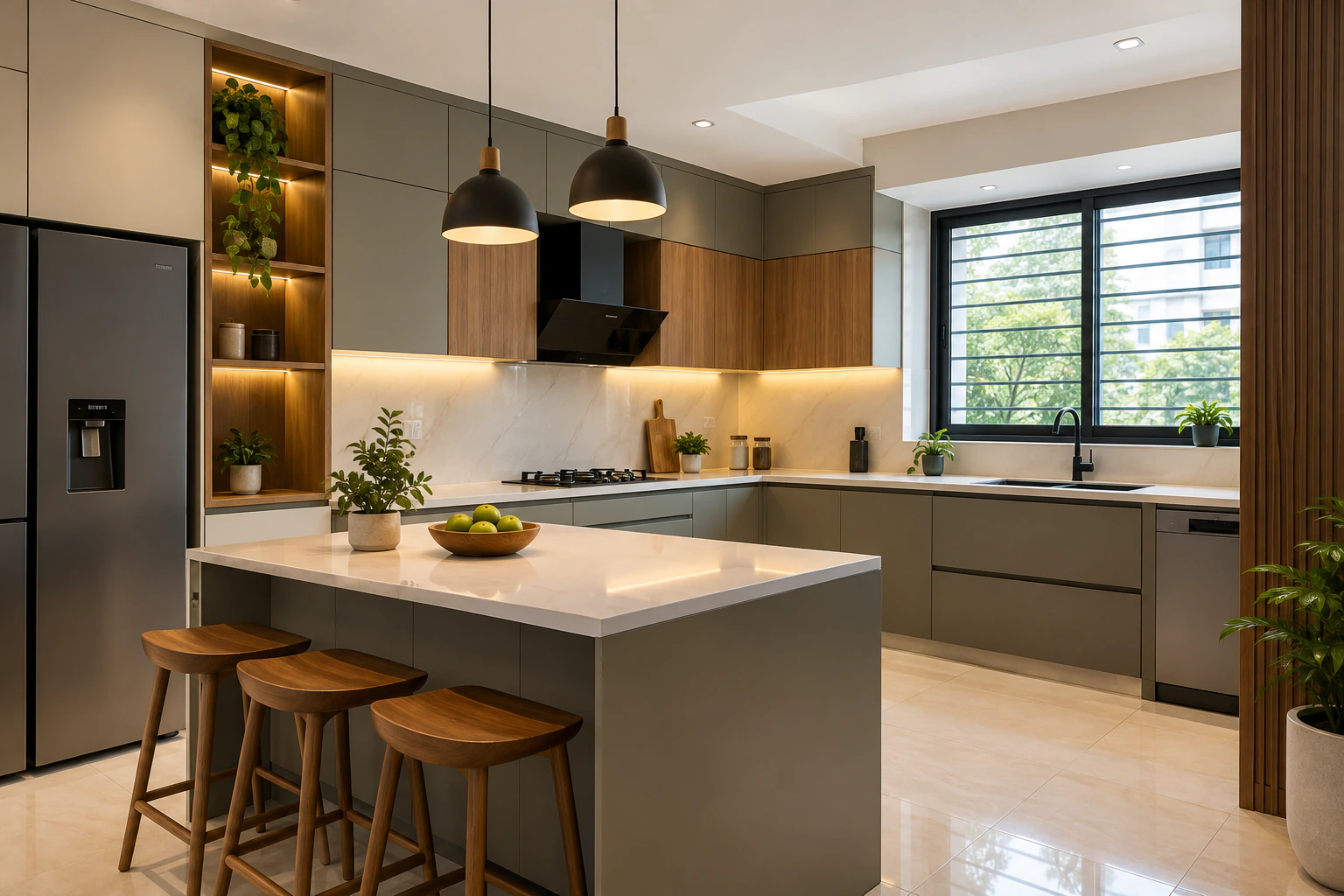 Modular kitchen joinery in a Bangalore apartment