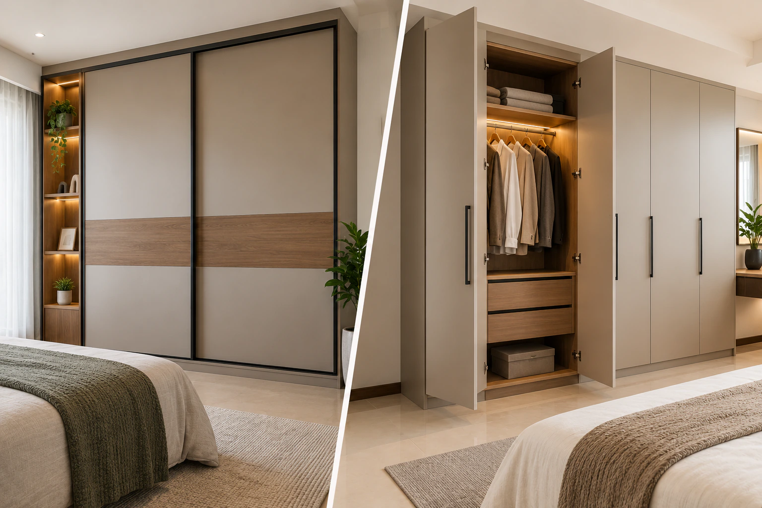 Built-in wardrobe in a Bangalore bedroom